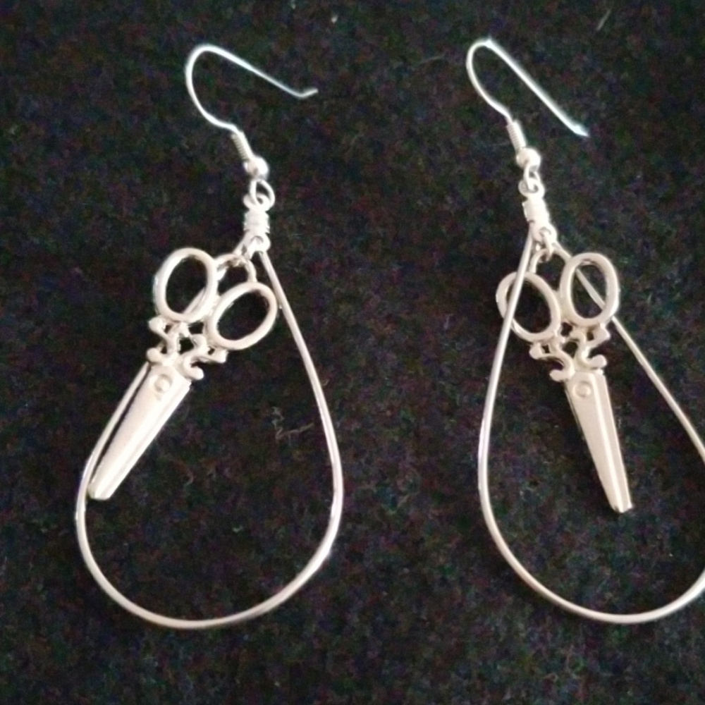 Scissor drop earrings